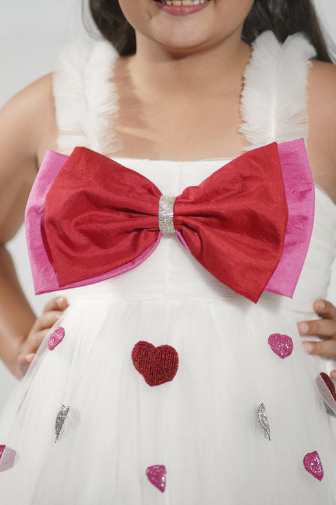 Love White Dress with Bow